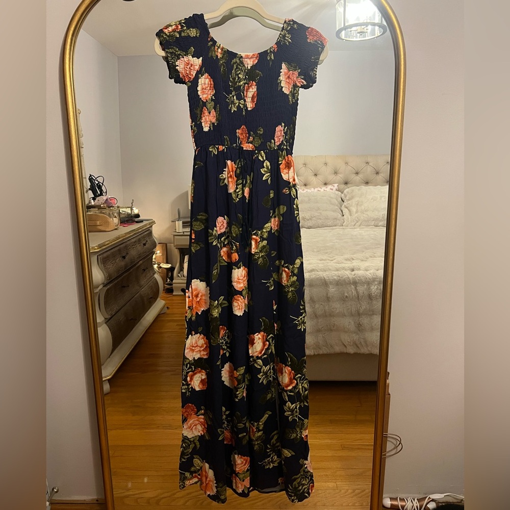Band of Gypsies Navy Floral Maxi Dress